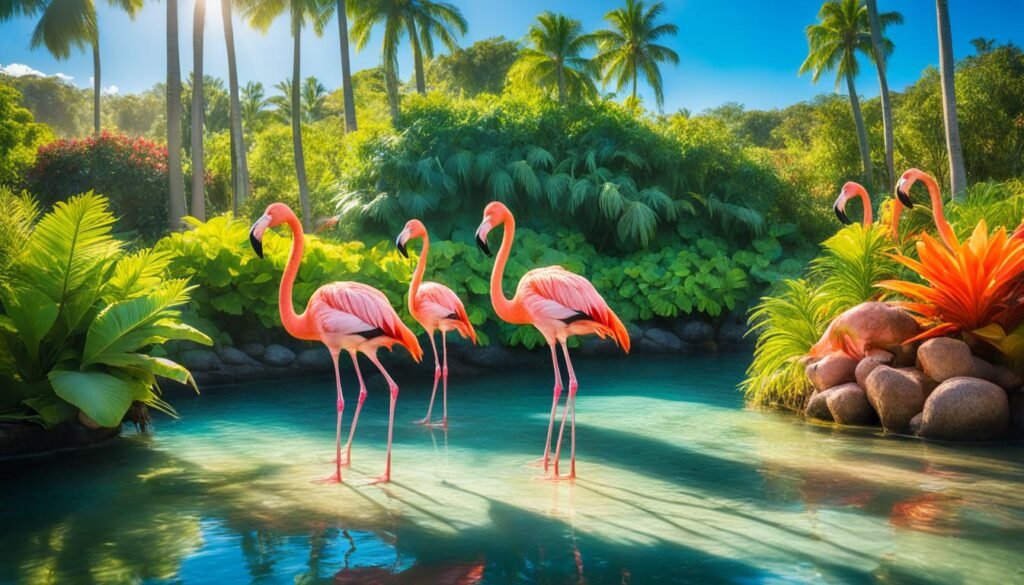 Flamingos at Ardastra Gardens